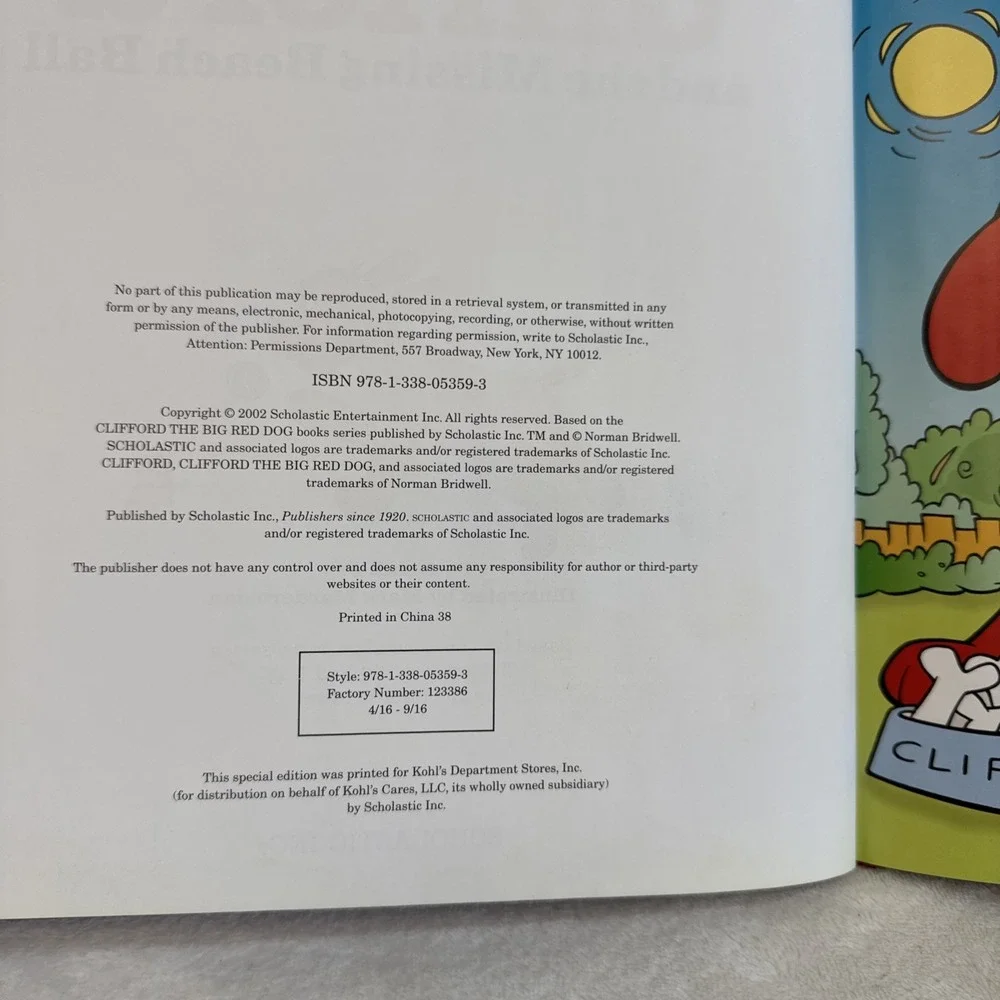 Clifford and the Missing Beach Ball Scholastic Childrens Book‎ by Sonali Fry